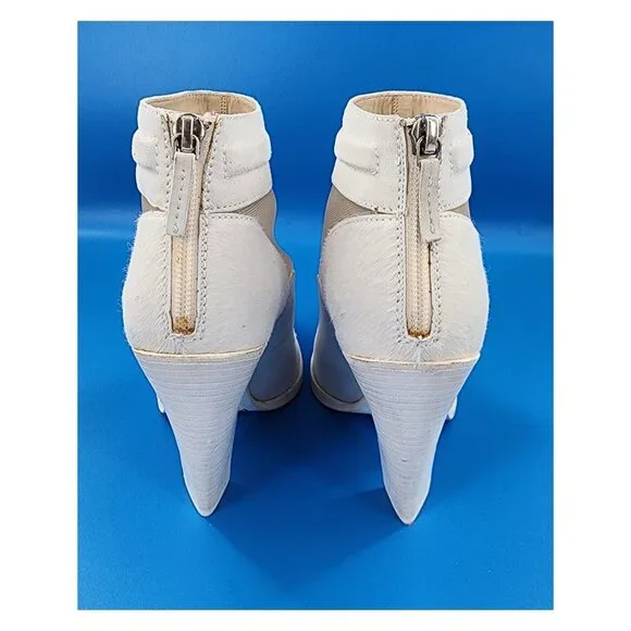 MISSONI NWOB Pony Hair Suede Mesh Panel White Bootie - Picture 9 of 15